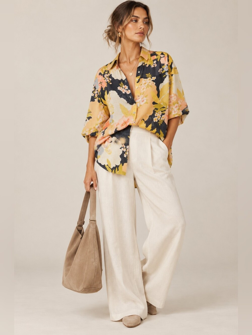 SPELL & THE GYPSY COLLECTIVE Tyler Shirt Charcoal Floral Mix Button Down Small